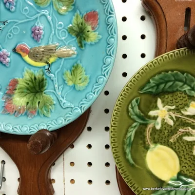 decorative plates in Laurel House Antiques at Marin Art and Garden Center in Ross, California