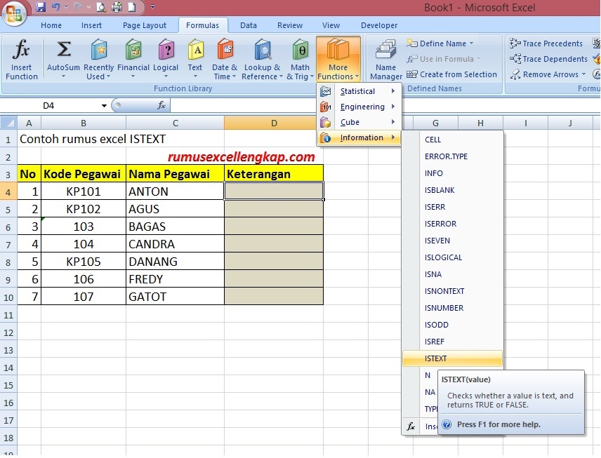 Rumus Microsoft Excel Lengkap Dengan Contoh Dan Gambar 