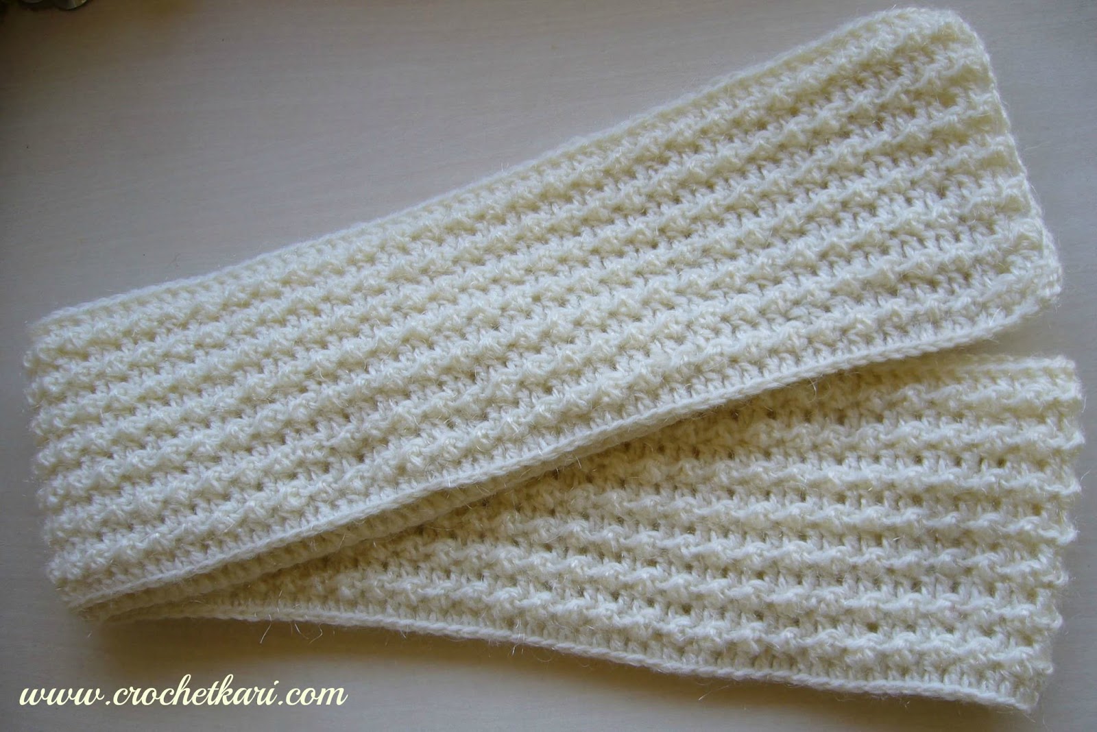 crochet ivory scarf crochetkari