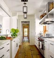 galley kitchen kitchens wide island cottage floor farmhouse boards floors maury rustic cabinets walk wood thru coastal modern room flooring
