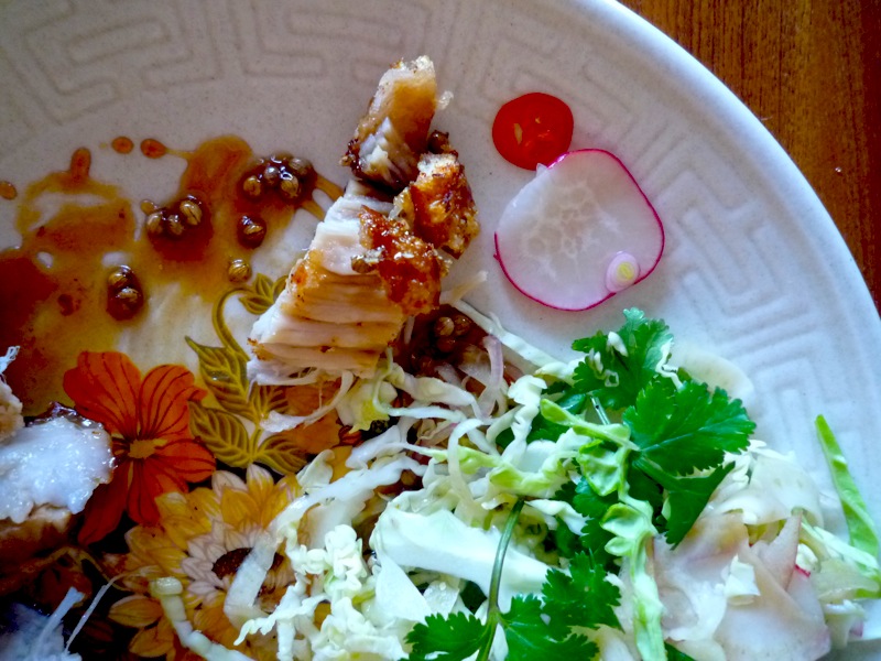 {Crispy Pork Belly + Apple & Fennel Coleslaw}