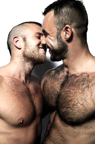 image of 2 men kissing
