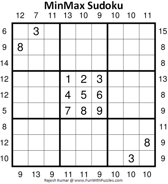 MinMax Sudoku Puzzle (Fun With Sudoku #367)