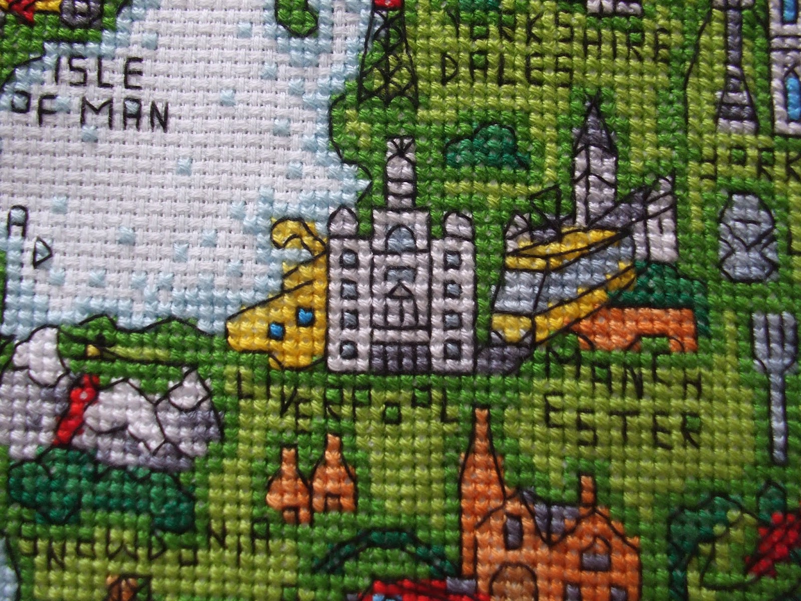 Cross Stitch A to Z UK map / map of the British Isles Cross Stitcher 345