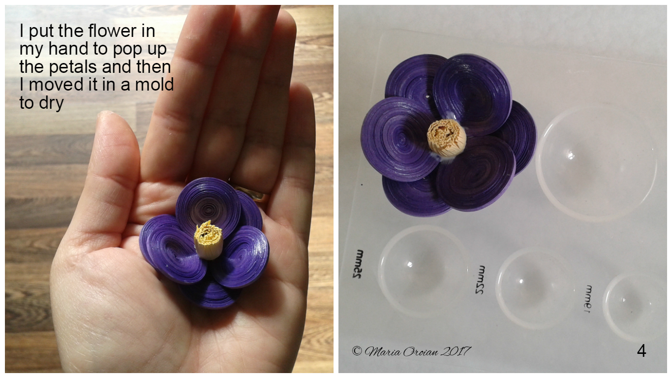 oro's quilling&handmade Quilled purple poppy mini tutorial