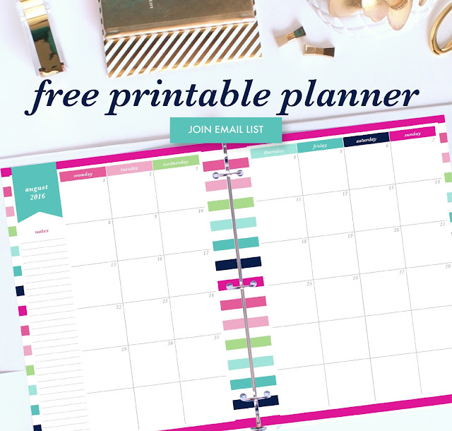 Free Printable Planner by Jessica Marie Design. Sign up for the email list to access the free download 