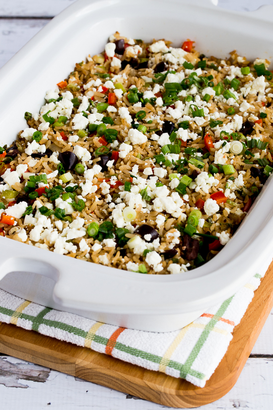Kalyn's Kitchen® Slow Cooker Greek Rice with Red Bell Pepper, Feta