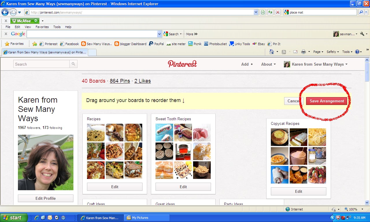 Sew Many Ways... Pinterest Help...Editing Your Boards