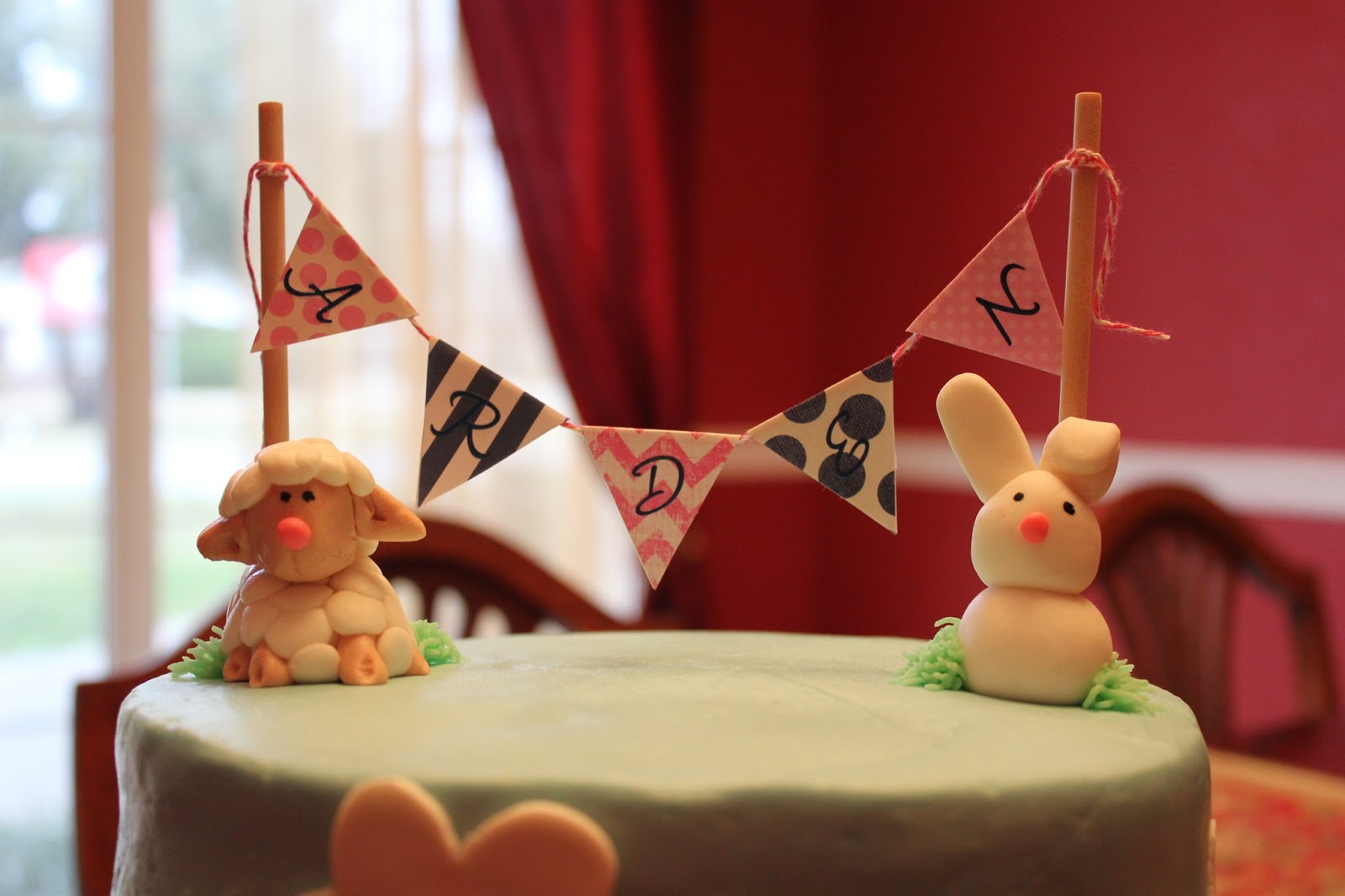 A Blissful Bash: Baby farm animal first birthday cake...