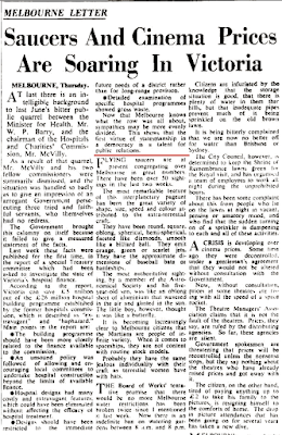 Saucers and Cinema Prices are Soaring in Victoria - Sydney Morning Herald (1-15-1954)