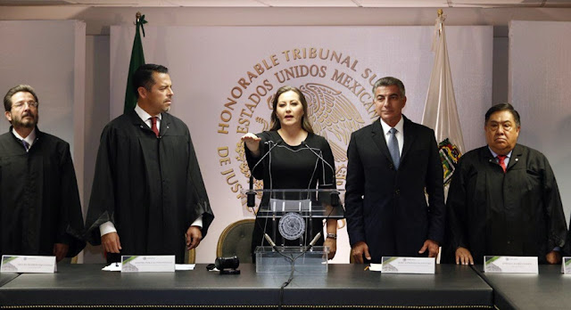 Martha Erika rindió protesta como gobernadora de Puebla ante el TSJ