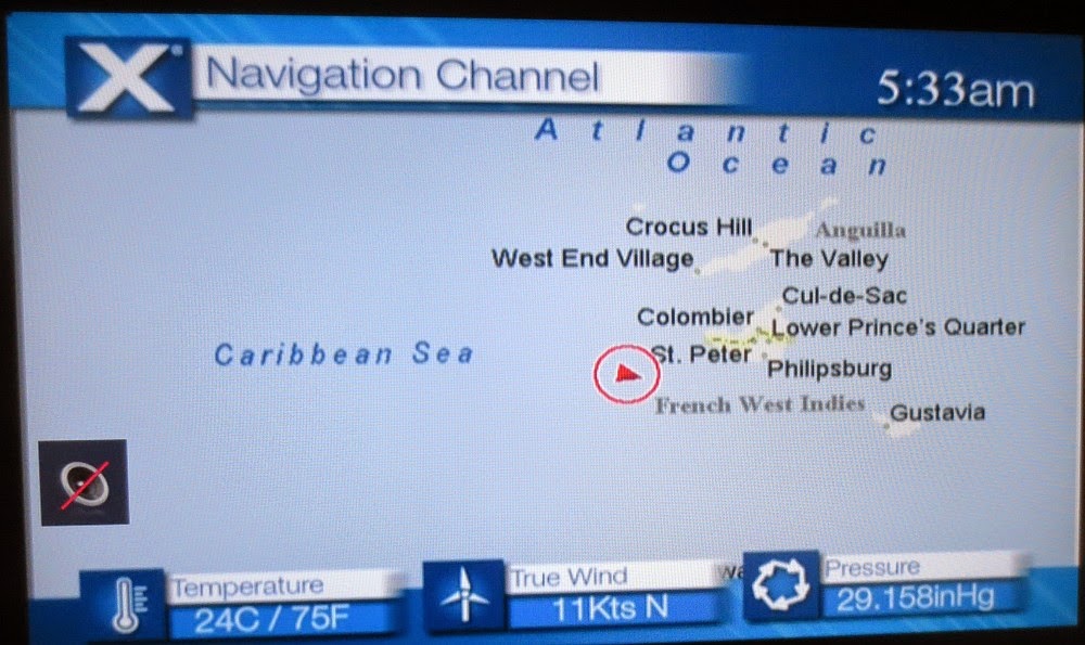 Celebrity Silhouette - Informationskanal am TV-Gerät auf der Kabine Celebrity Silhouette - Informationskanal am TV-Gerät