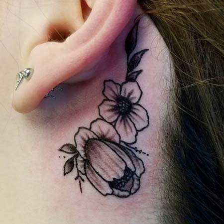 Tatuagens femininas atrás das orelhas Tatuagens femininas atrás das orelhas