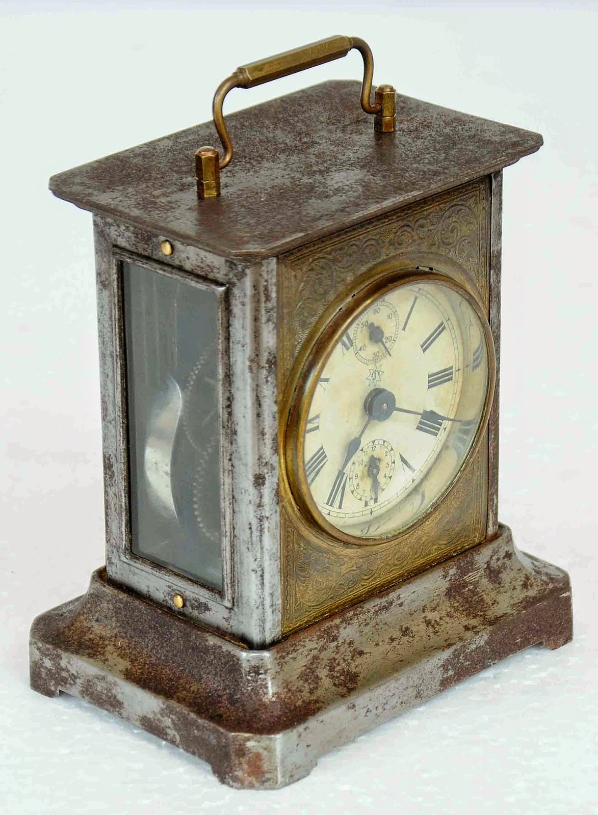 Old Vintage Gallery Junghans Carriage Musical Clock Germany Circa 1914