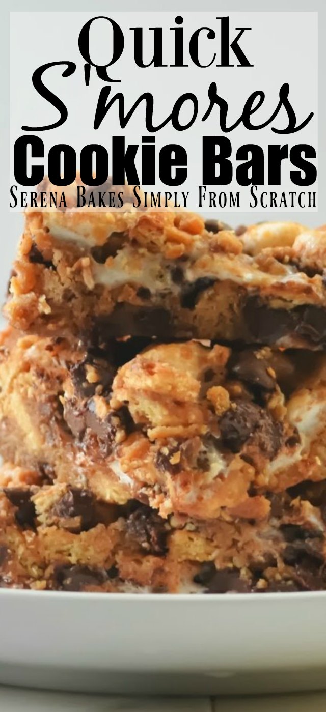 S'mores Cookies Bars are ooey gooey easy to make recipe with marshmallow chocolate and graham crackers.