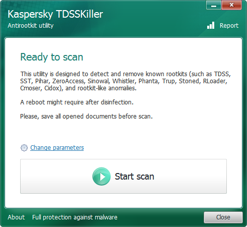 最新版Kaspersky TDSSKiller，卡巴斯基Rootkit惡意軟體移除工具，綠色免安裝版！