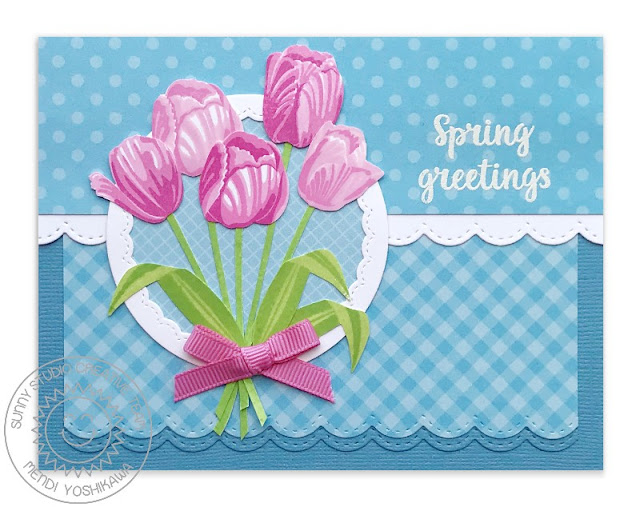 Sunny Studio Stamps: Timeless Tulips Card by Mendi Yoshikawa