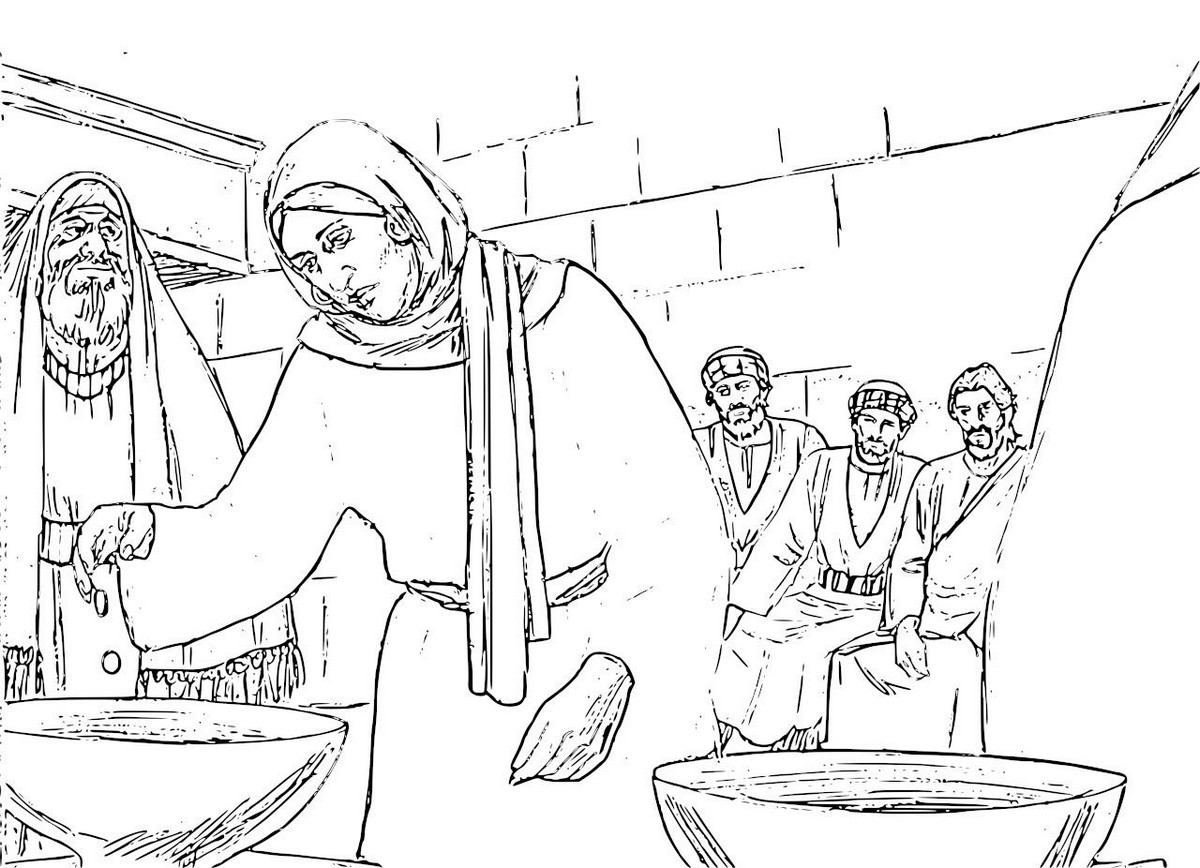 Mite Widows Coloring Sunday Widow Bible School Pages Crafts Kids Jesus