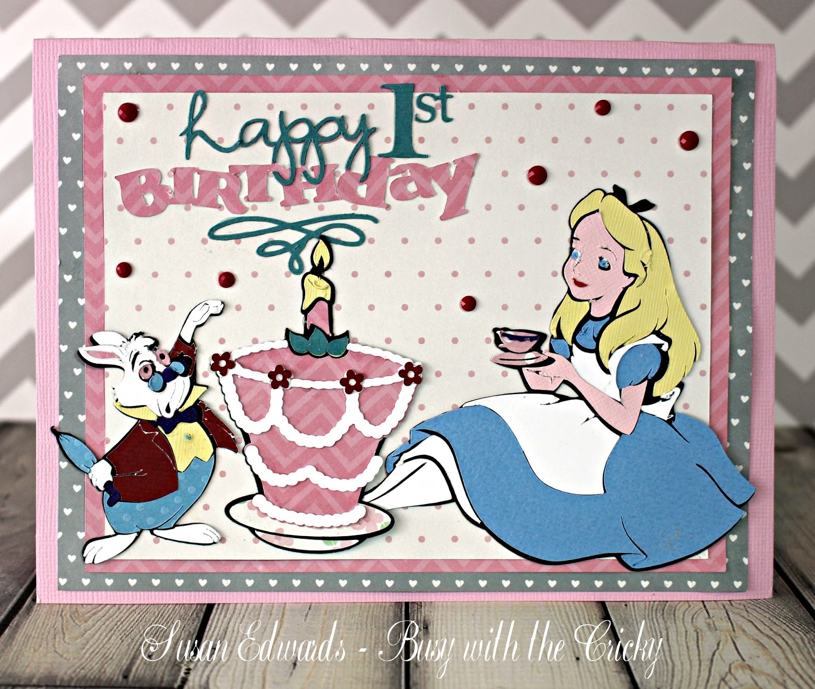 Alice Birthday Card and Birthday Party Busy with the Cricky