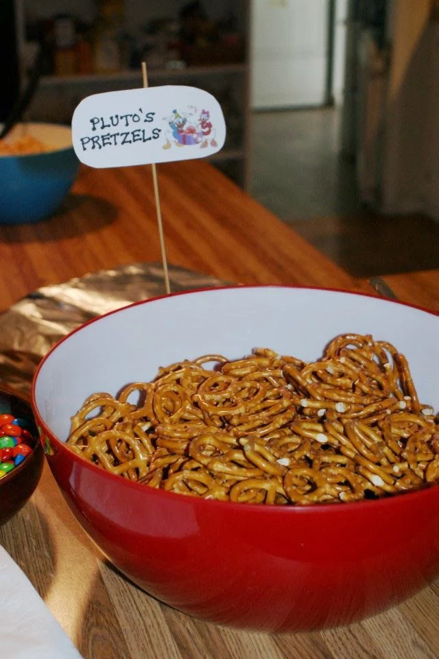 Pluto's Pretzels for a Mickey Mouse themed birthday party!