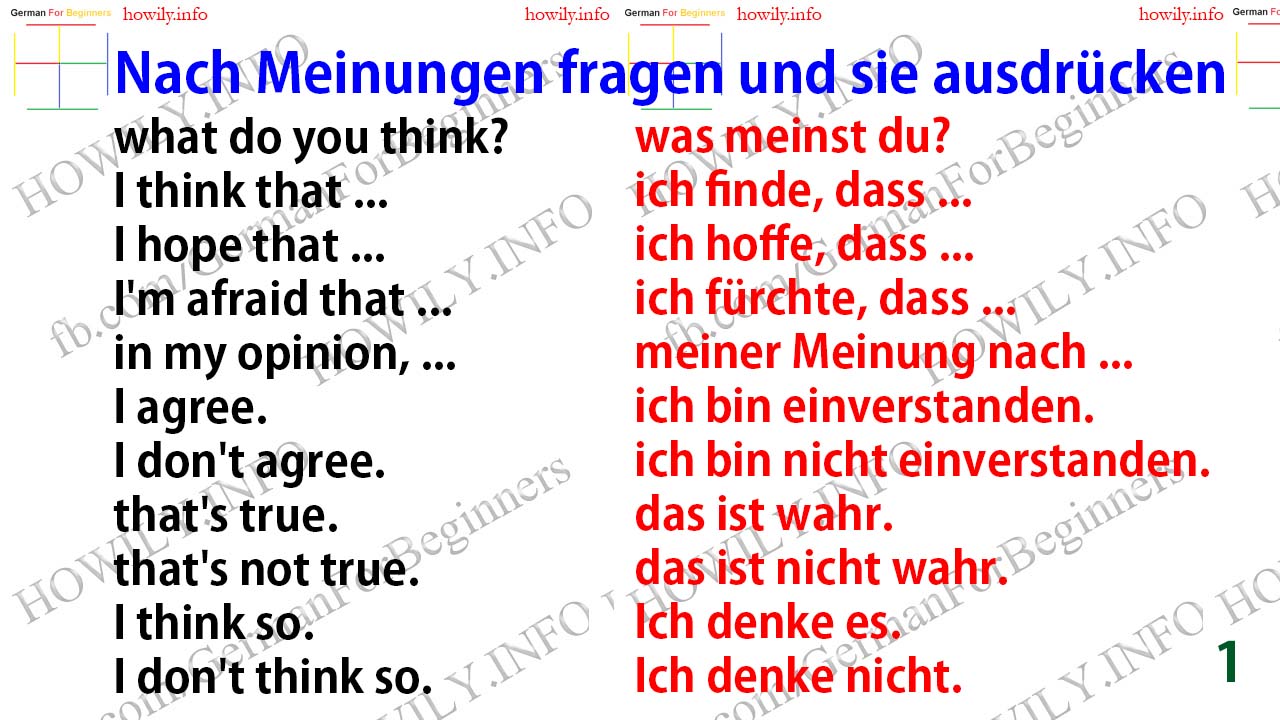 Nach Meinungen fragen und sie ausdrücken