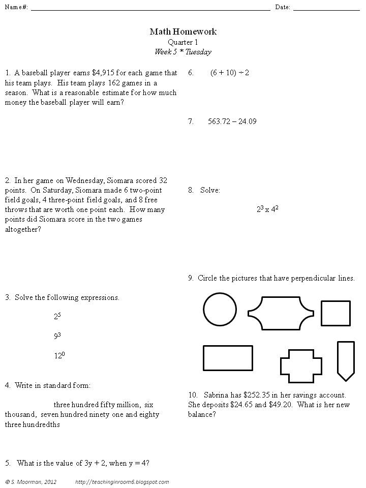 Math Homework For Kids