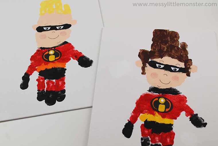 Superhero handprint Craft - The Incredibles 2 superhero ...