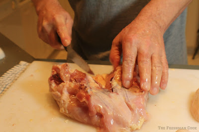 chicken breasts, separating, raw chicken