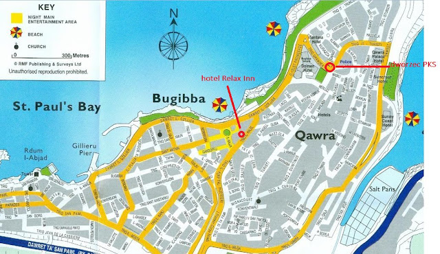 Mapa Bugibba - Malta
