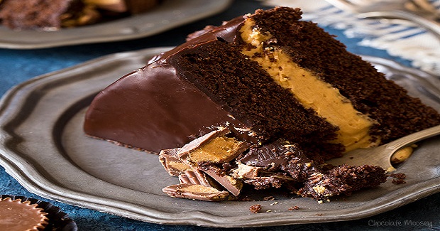 Buckeye Layer Cake (Chocolate Peanut Butter Fudge Cake) Recipe Buckeye Layer Cake (Chocolate Peanut Butter Fudge Cake) Recipe