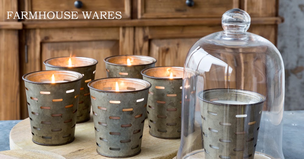 farmhouse musings New Metal Olive Bucket Candles
