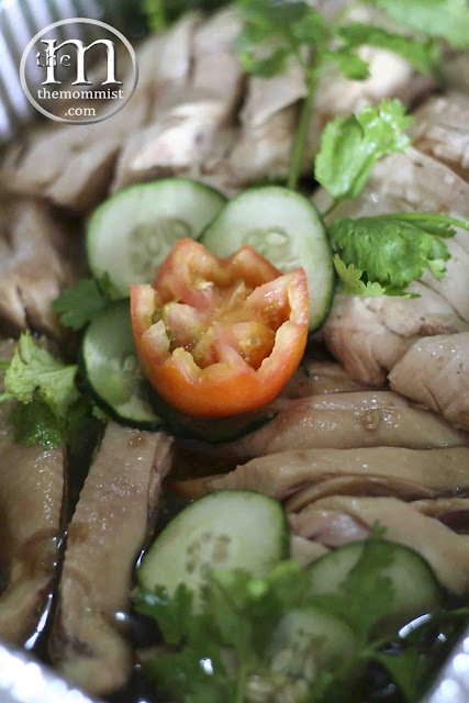 Hainanese Chicken with cucumber and coriander