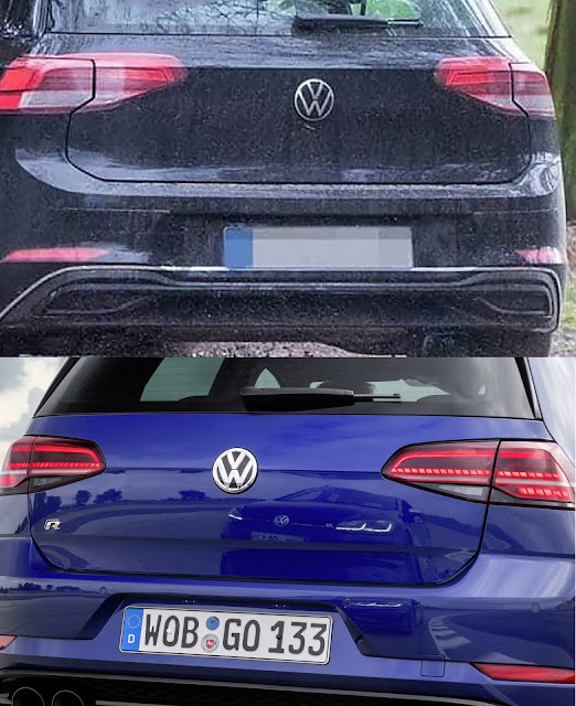 VW Golf MK8 (acima) x VW Golf MK7 (abaixo)