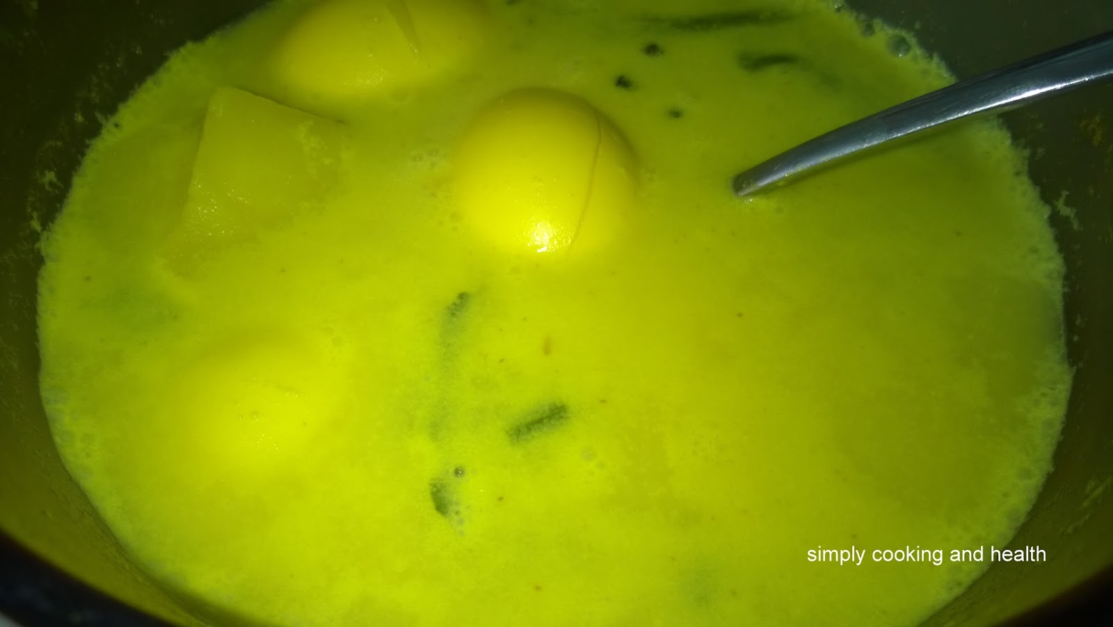 Simply Cooking and Health Boiled eggs in coconut milk with turmeric and lime juice ( Sothi )