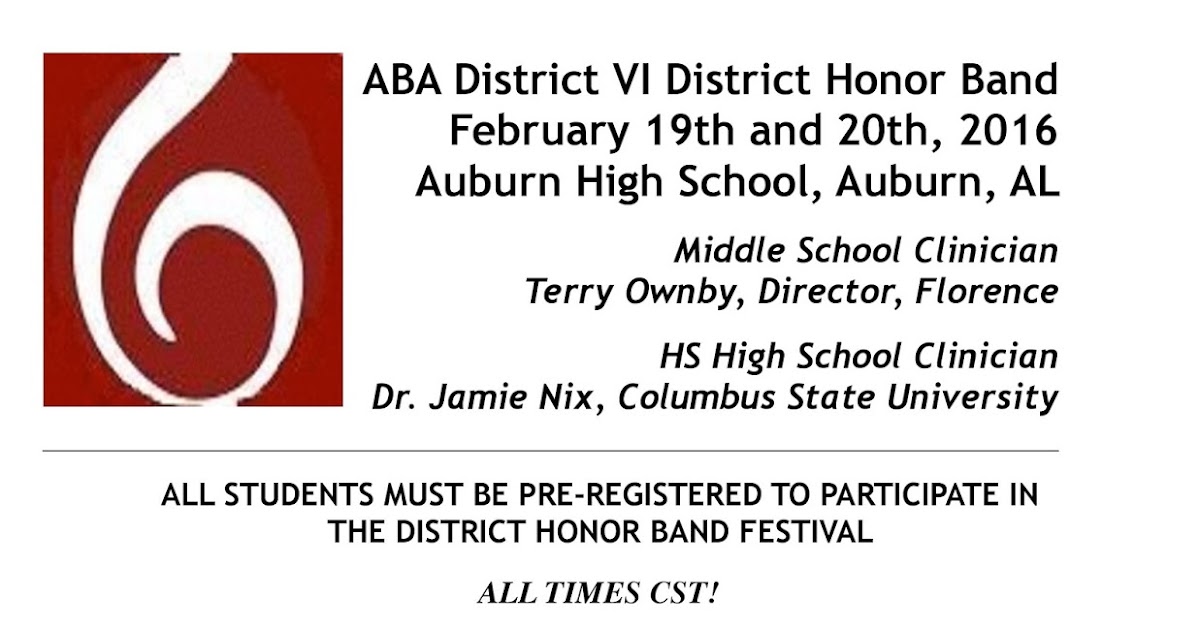 BTW High School Bands District Honor Band Information