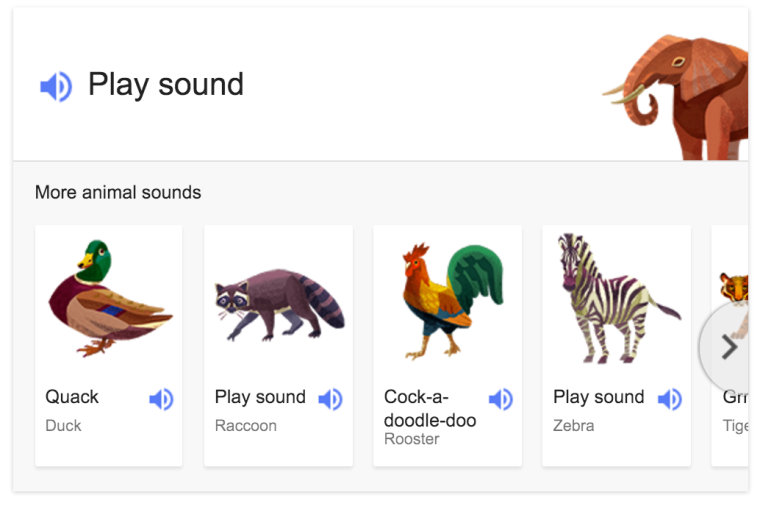 Google Incorporates Animal Noises into Search