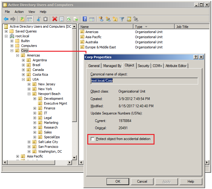 Delete Active Directory Object Protected Accidental Deletion Of Ou