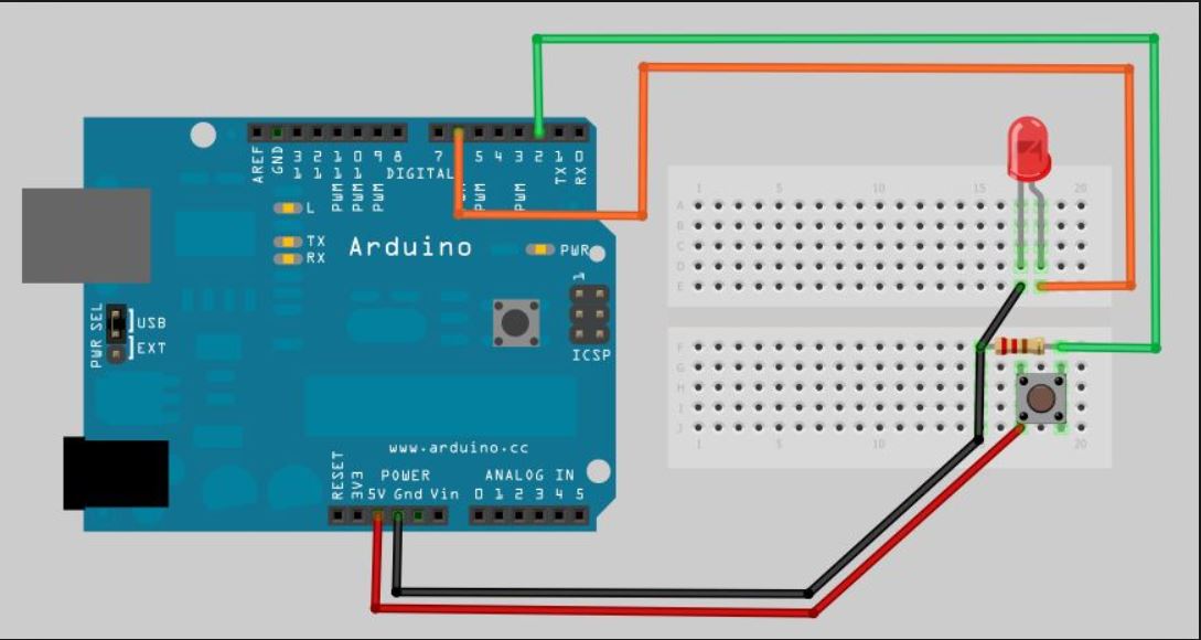 LED Blink using Push Button with Arduino Hossain's World