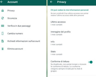Privacy su WhatsApp Conferma lettura
