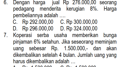 Contoh Soal Aritmatika Sosial Kelas 7 Kurikulum 2013 Contoh Soal Aritmatika Sosial Kelas 7 Kurikulum 2013