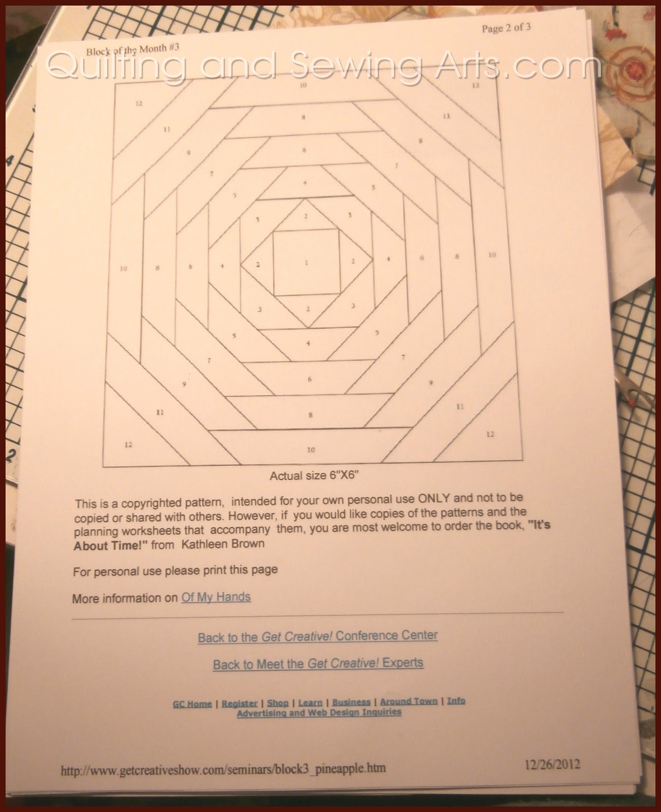 In My Quilting &amp; Sewing Studio: My Paper Pieced Pineapple Block