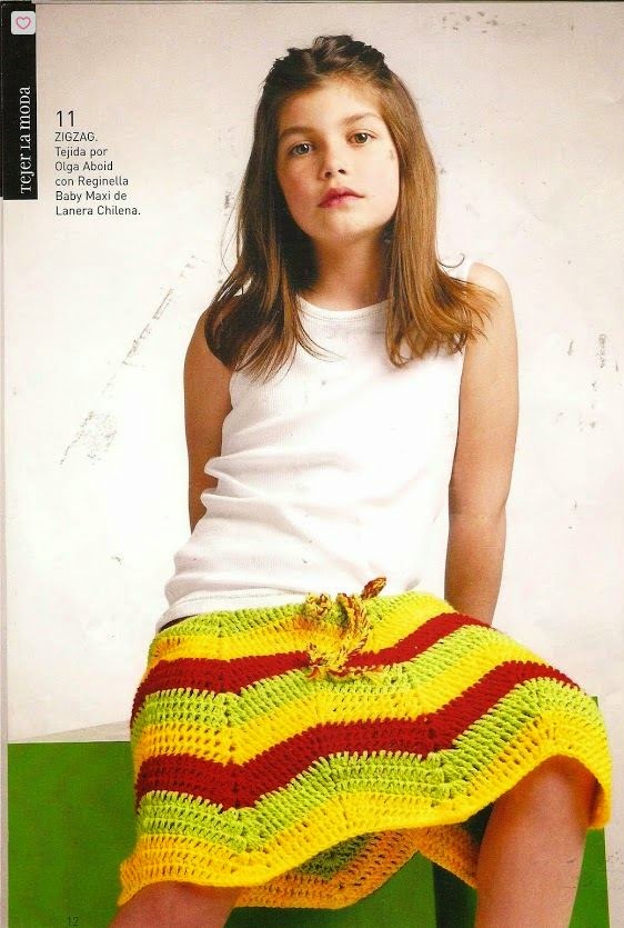 Falda crochet para niña