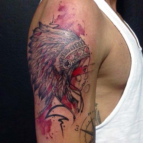 erkek omuz kızılderili kız dövmesi man shoulder native american girl tattoo erkek omuz kızılderili kız dövmesi man shoulder native american girl tattoo