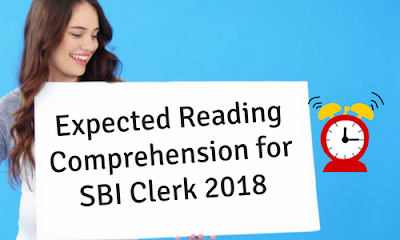 Expected Reading Comprehension for SBI Clerk 2018