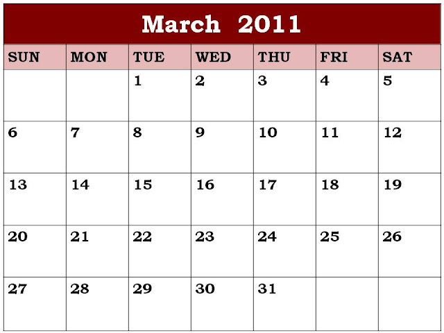 blank march calendar. Monthly calendar template in