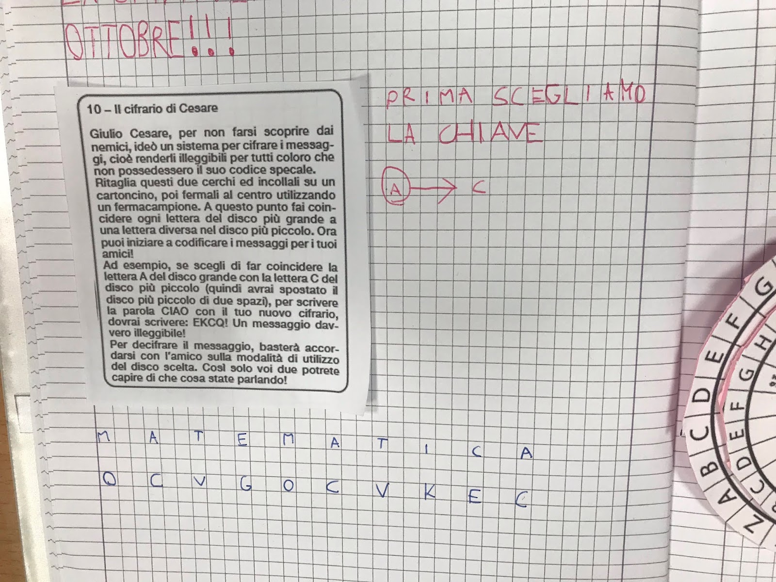 La Sfida Del Matecalendario Di Ottobre Il Cifrario Di Cesare