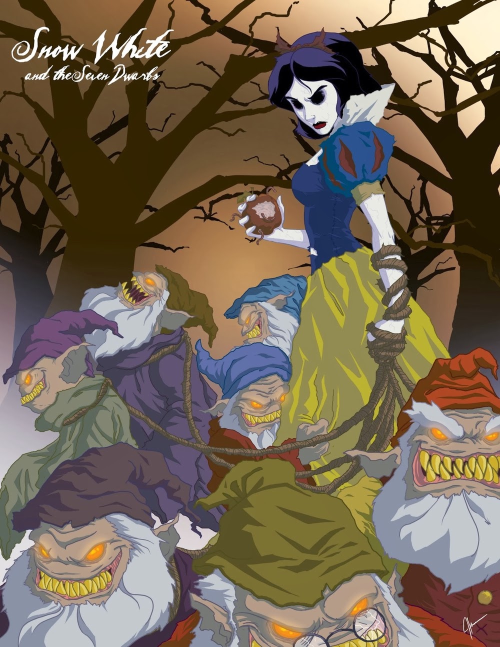 12-Snow-White-and-the-seven-dwarfs-Thomas-Twisted-Princess-www-designstack-co