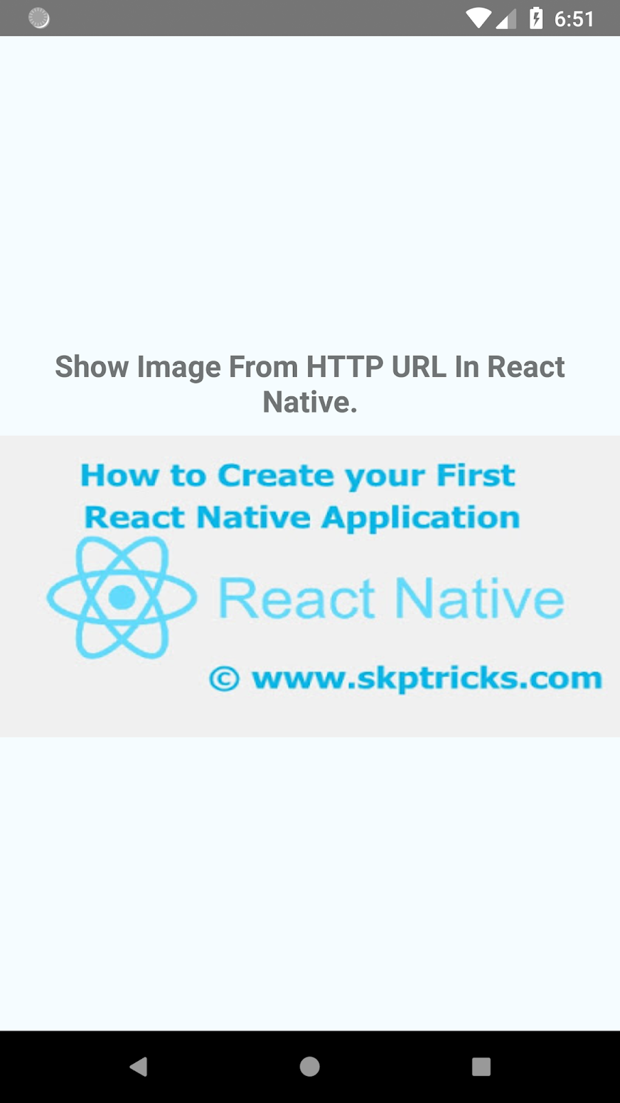 Show Image From HTTP URL in React Native SKPTRICKS