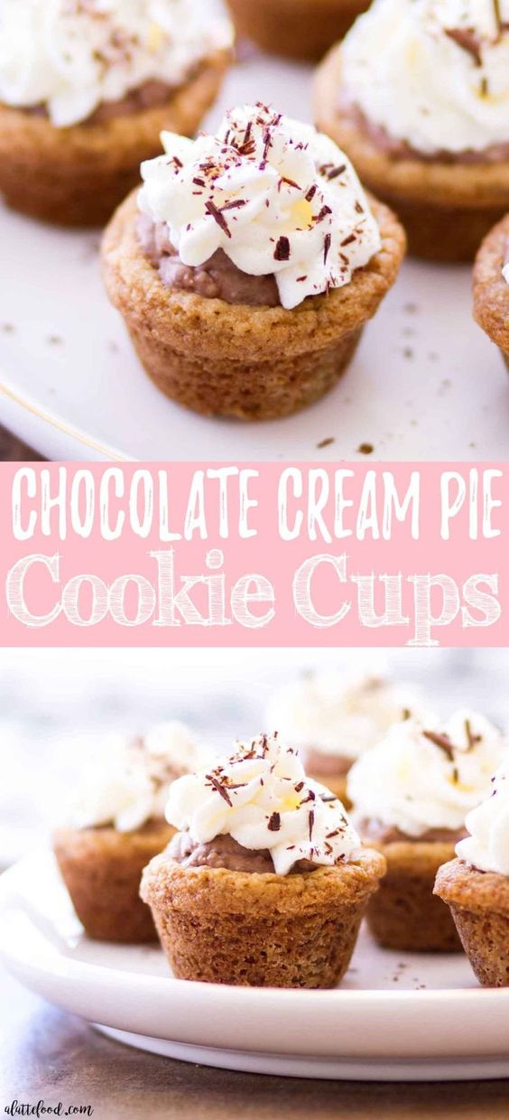 Chocolate Cream Pie Cookie Cups Recipes For Dinner Easy
