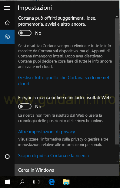 Cortana e Ricerca Windows 10 Cortana e Ricerca Windows 10
